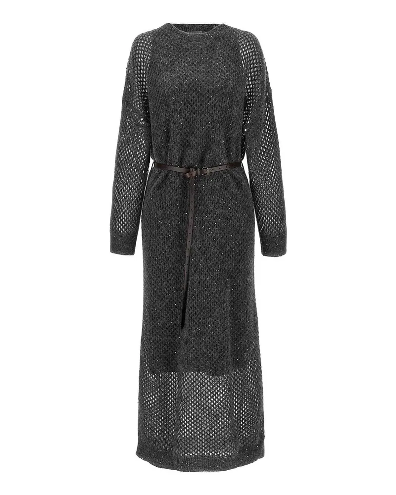 Brunello Cucinelli Knielanges Kleid - Grau Grau