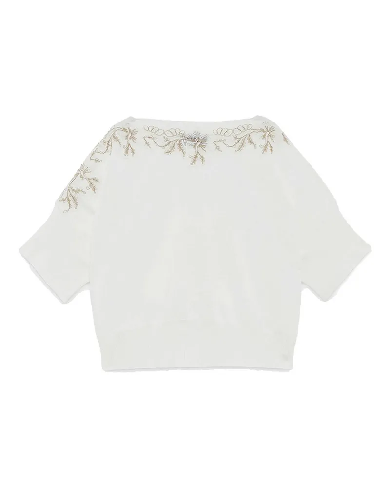 Ermanno Scervino Rundhalspullover - Silber Weiß