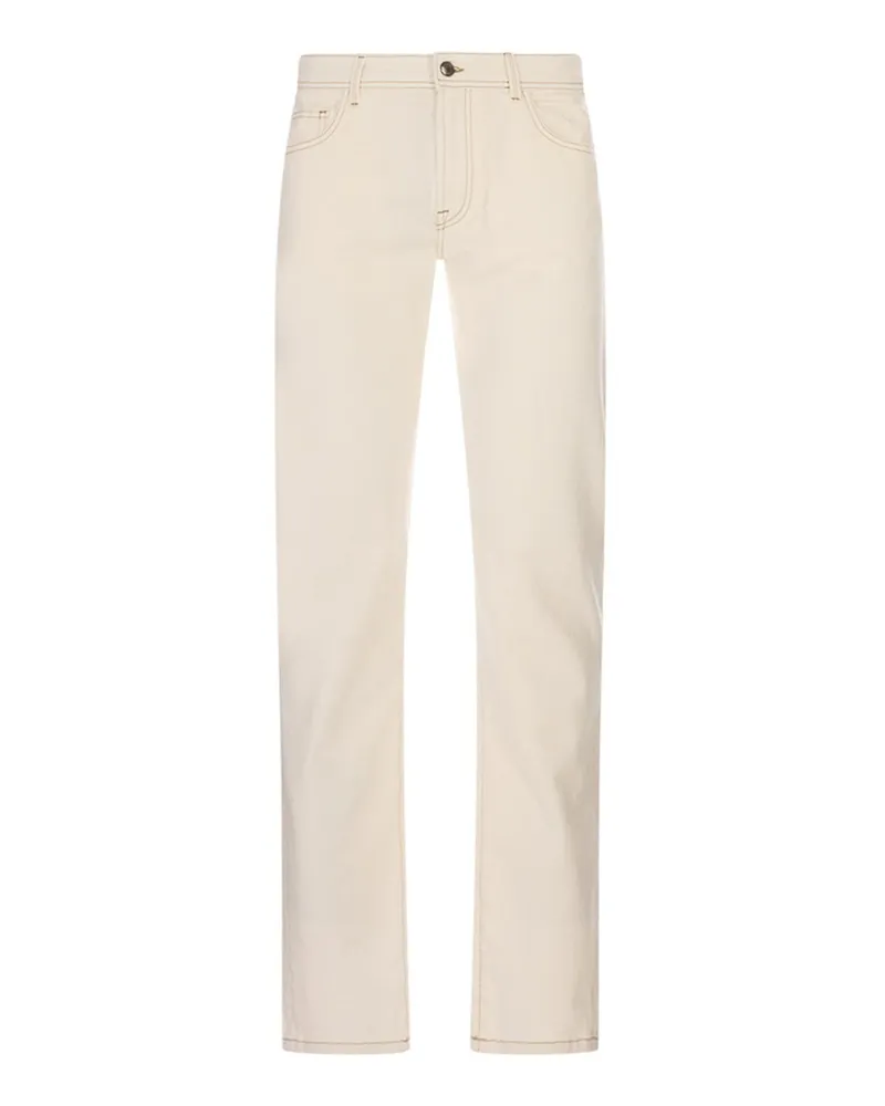 Canali Straight Leg Jeans - Weiß Weiß