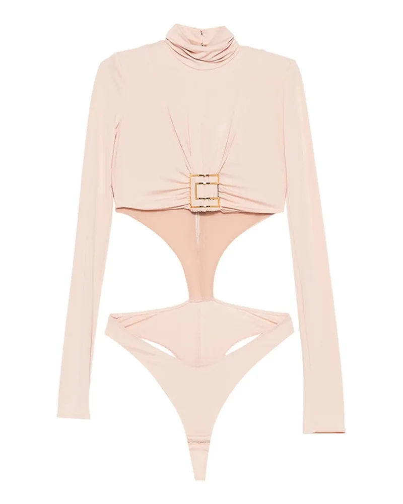 Elisabetta Franchi Rollkragenpullover - Rosa Nude