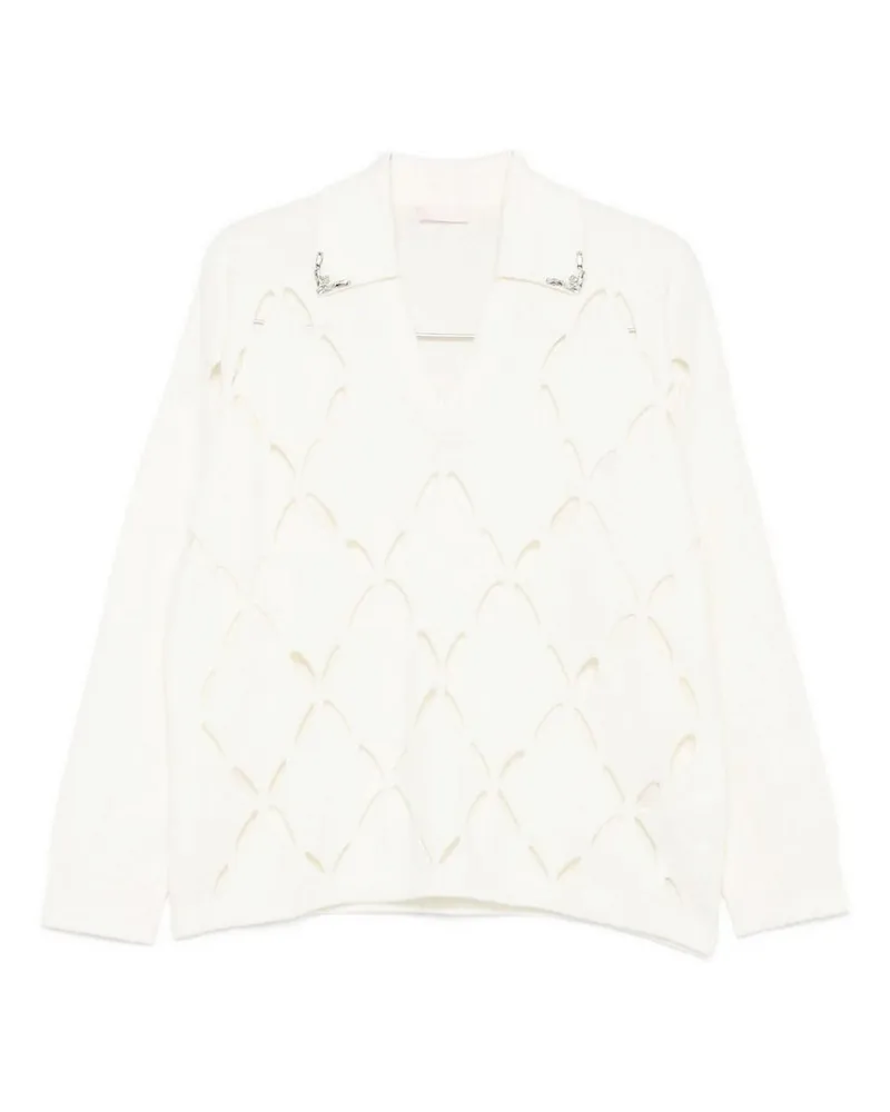 Liu Jo Rundhalspullover - Weiß Weiß