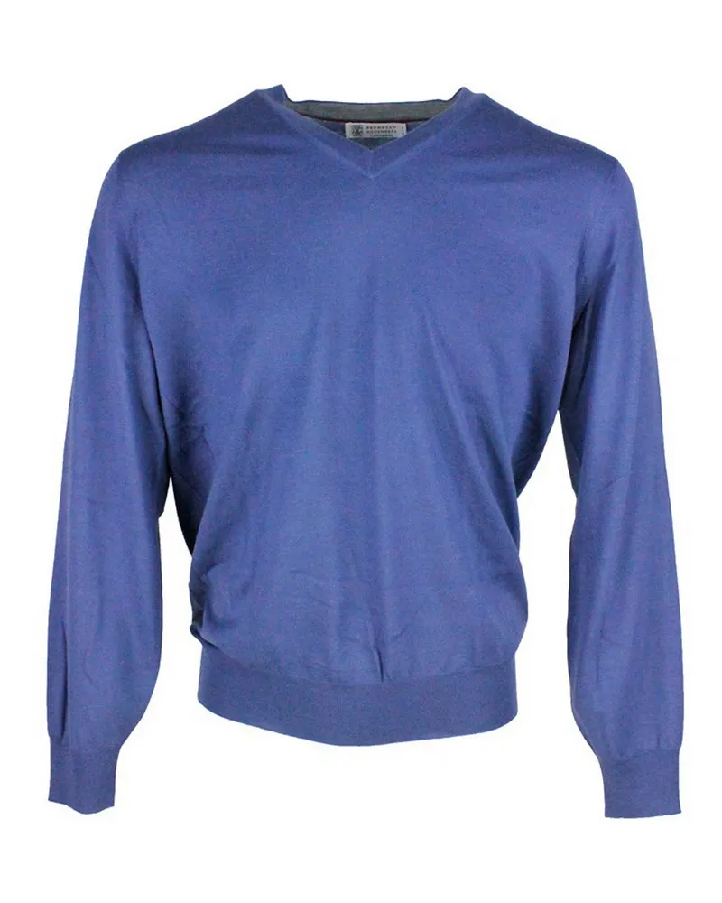 Brunello Cucinelli Rundhalspullover - Blau