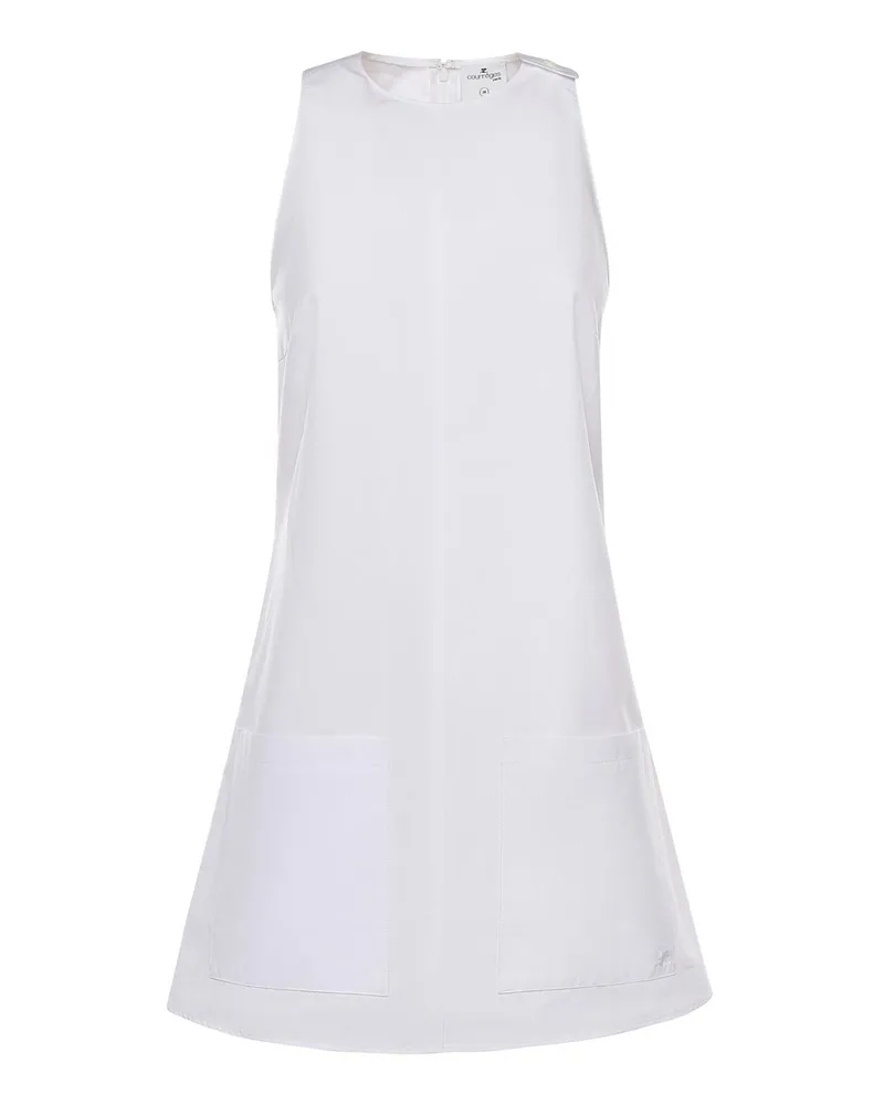 Courrèges Knielanges Kleid - Weiß Weiß