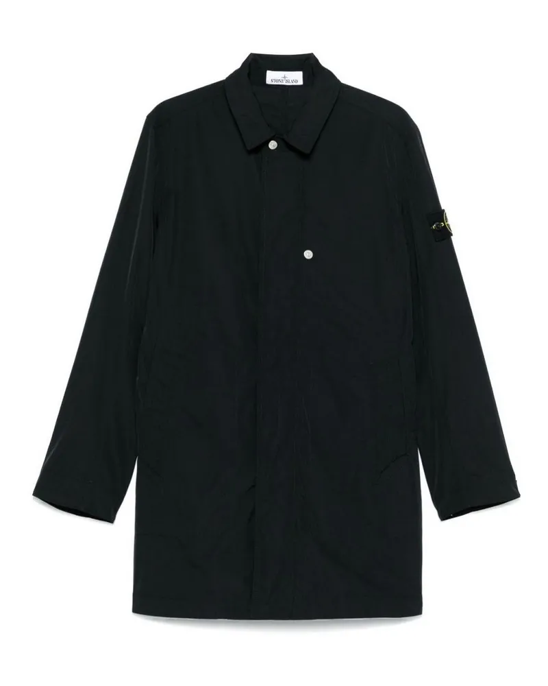 Stone Island Langer Mantel - Schwarz Schwarz