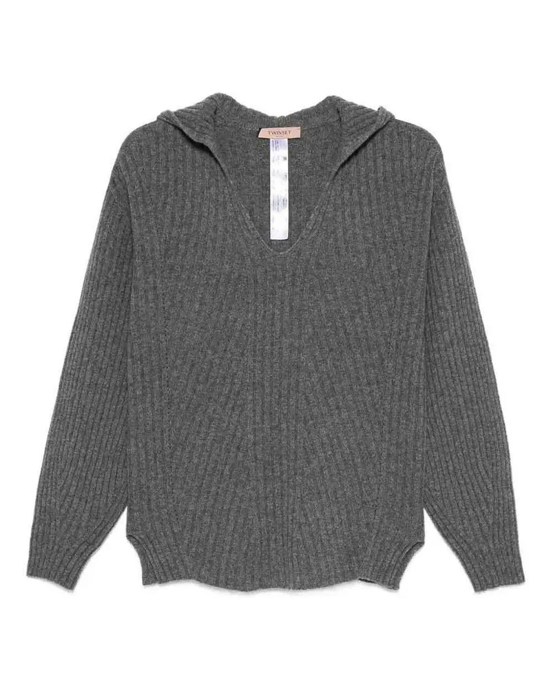 Twin-Set Rundhalspullover - Grau Grau