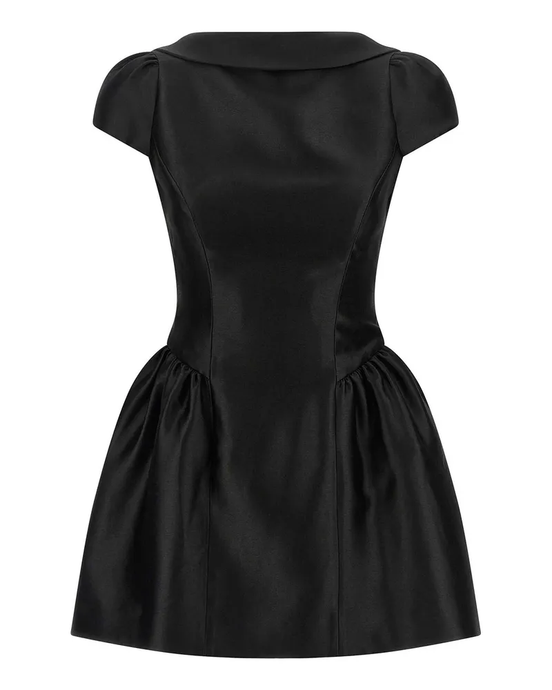 Self-Portrait Knielanges Kleid - Schwarz Schwarz