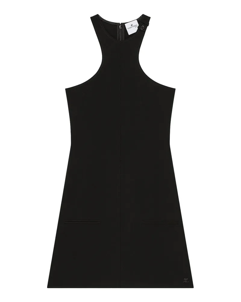 Courrèges Kurzes Kleid - Schwarz Schwarz