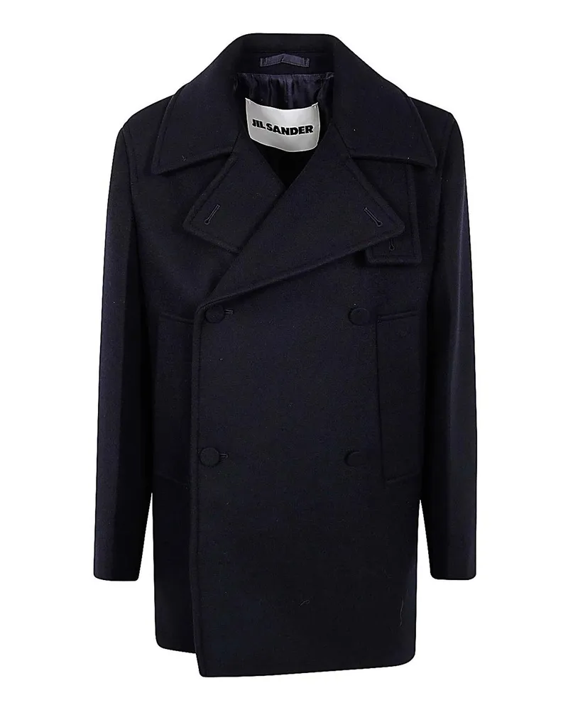 Jil Sander Knielanger Mantel - Blau Blau