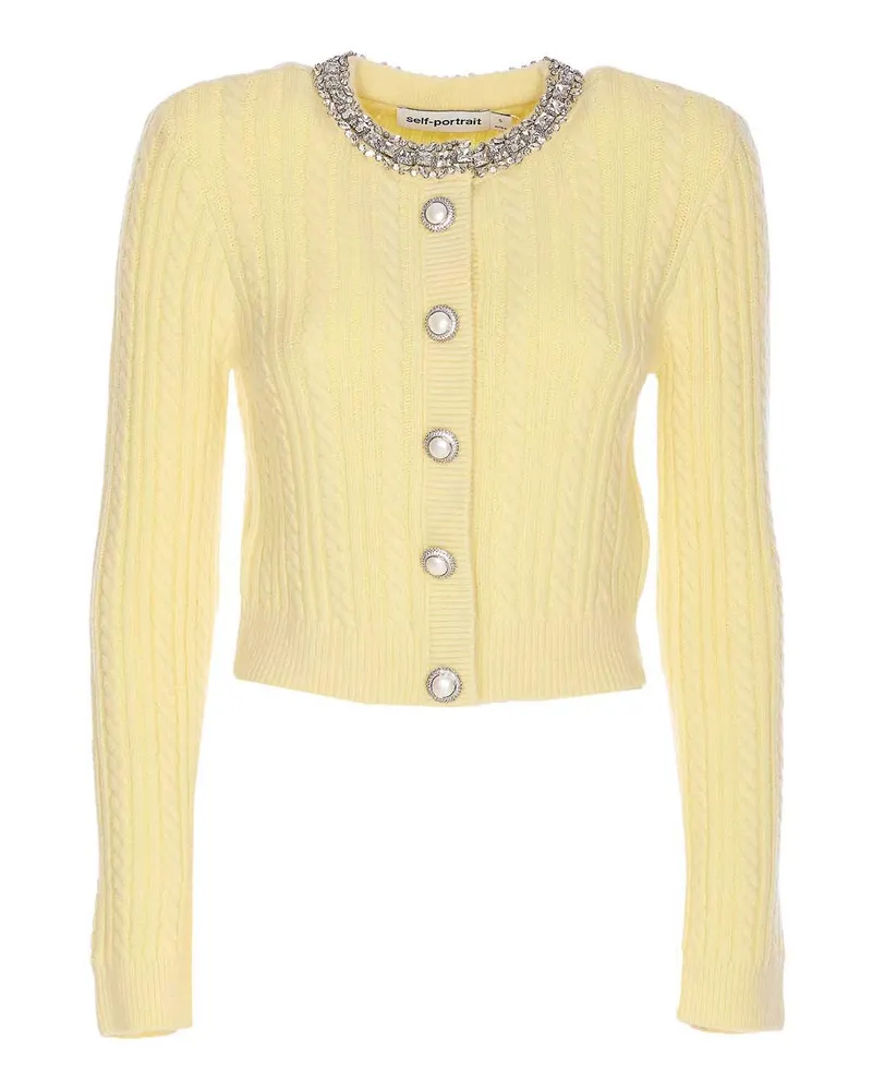 Self-Portrait Cardigan - Gelb Gelb