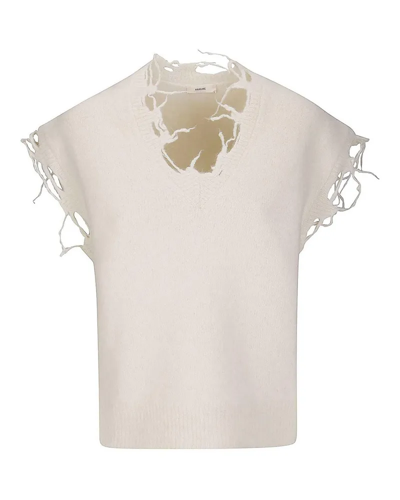 Haikure Rundhalspullover - Hellbeige Hellbeige