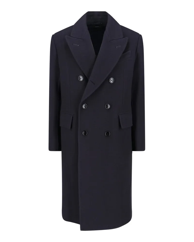 Tom Ford Knielanger Mantel - Blau Blau