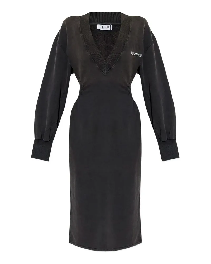 ATTICO Knielanges Kleid - Schwarz Schwarz
