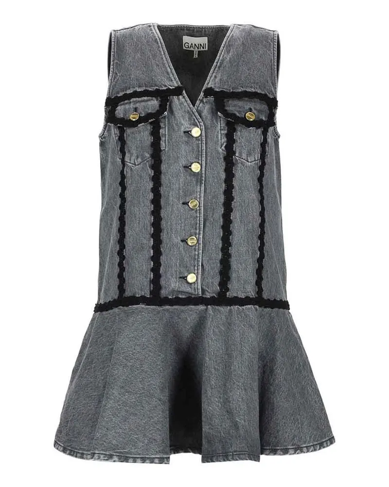 Ganni Kurzes Kleid - Schwarz Schwarz