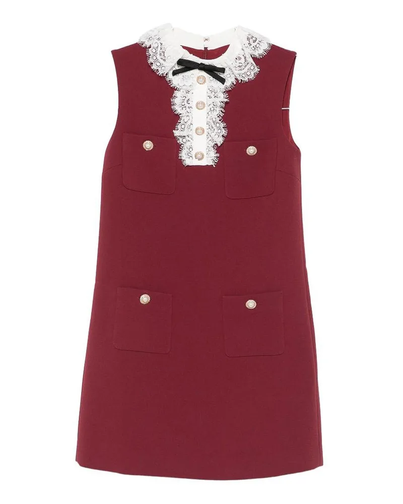 Self-Portrait Kurzes Kleid - Bordeaux Dunkelrot