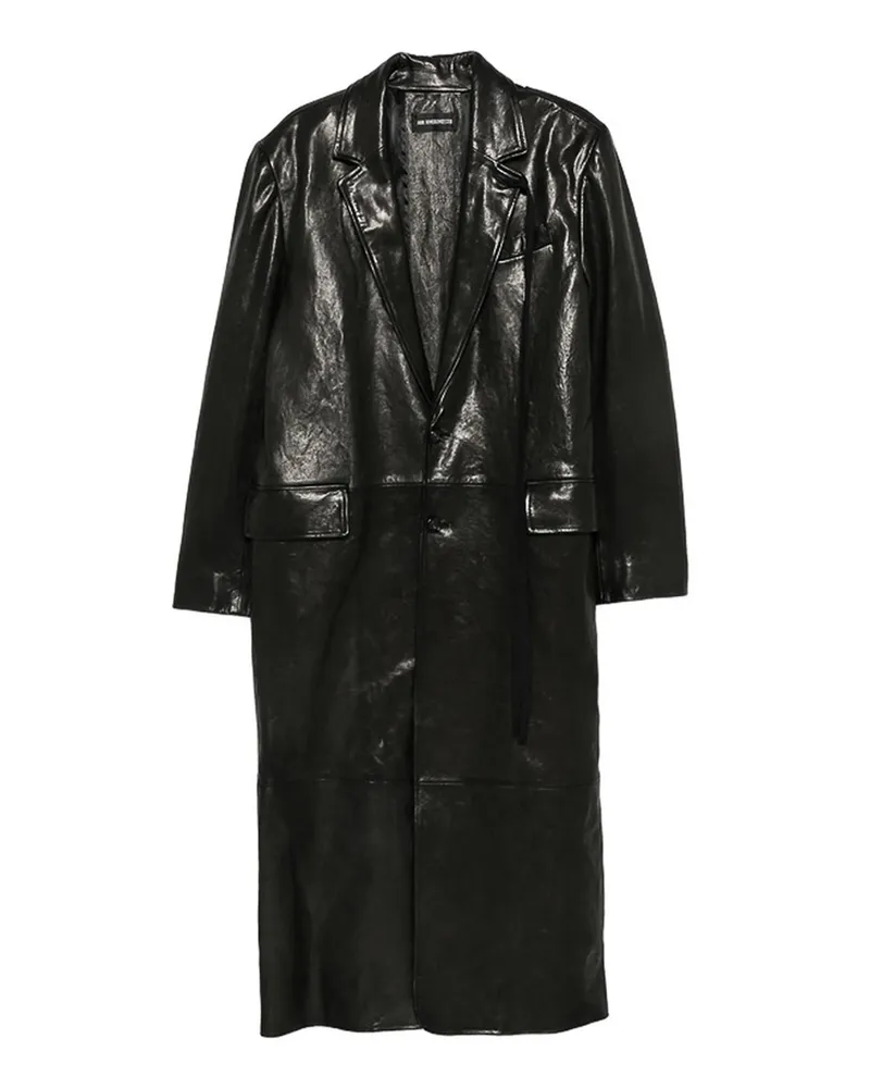 Ann Demeulemeester Ledermantel - Schwarz Schwarz