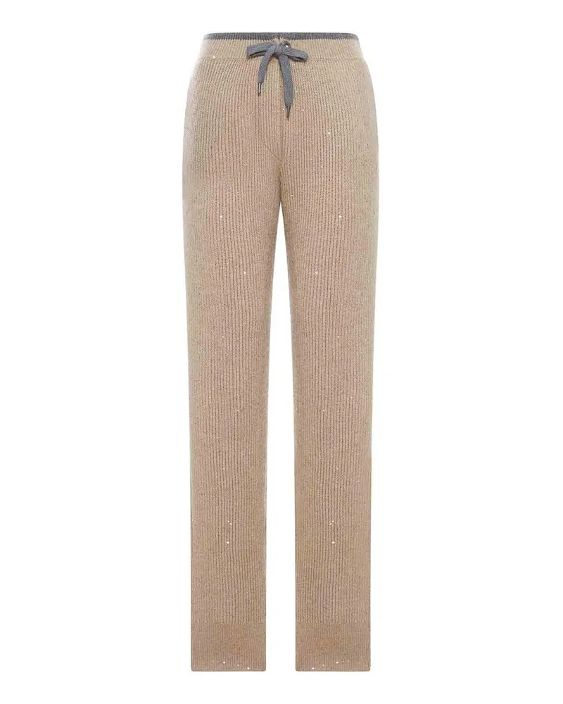 Brunello Cucinelli Hose aus Cashmere Beige