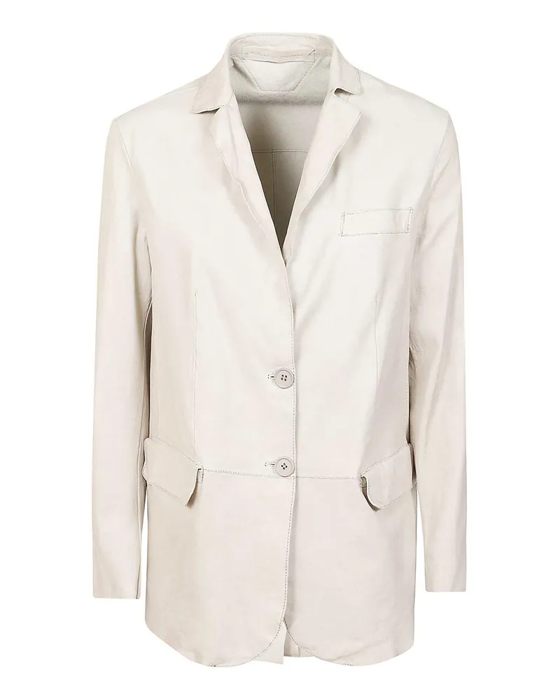 Salvatore Santoro Lederjacke - Weiß Weiß