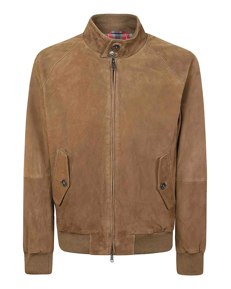 Baracuta Lederjacke Grün