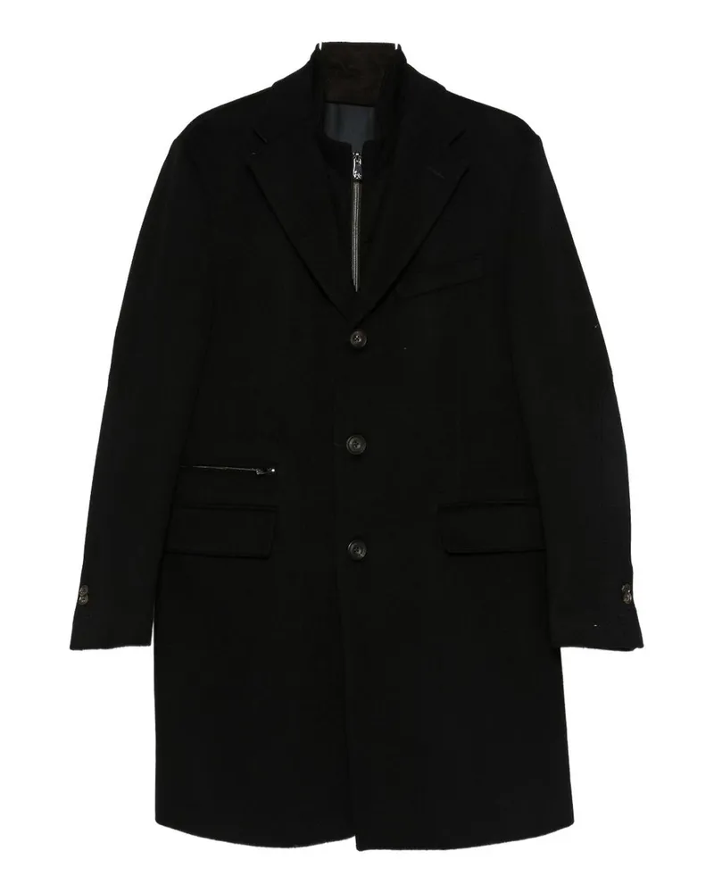 Corneliani Knielanger Mantel - Schwarz Schwarz