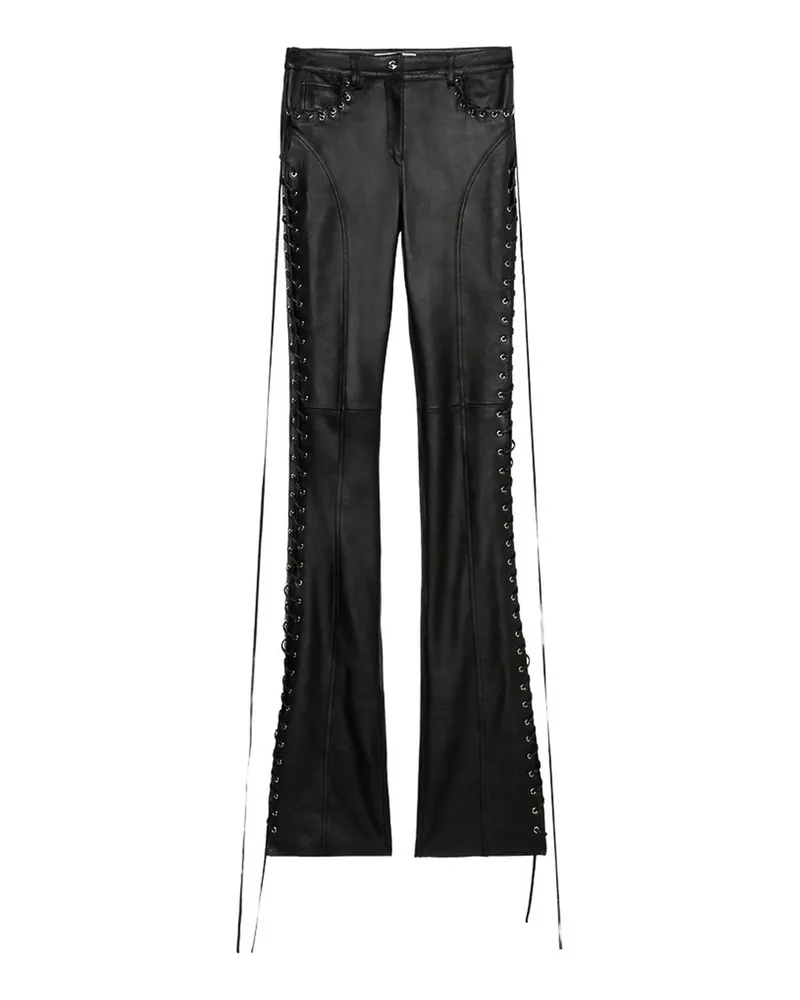 Blumarine Lederhose - Schwarz Schwarz