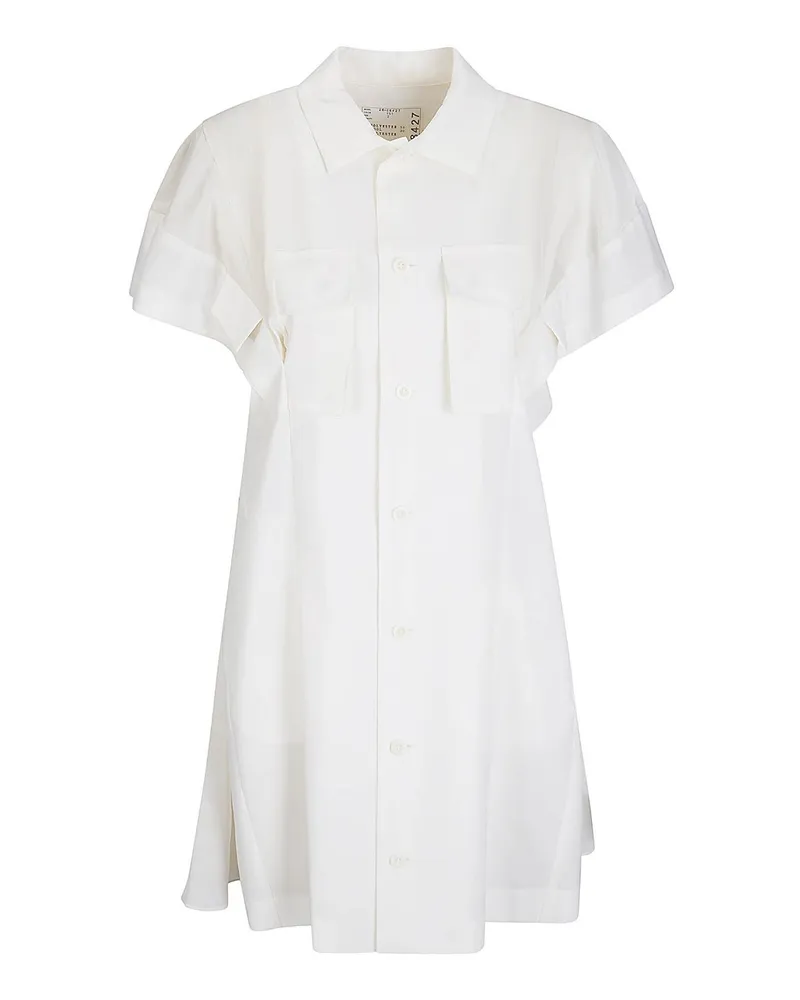 Sacai Kurzes Kleid - Creme Creme