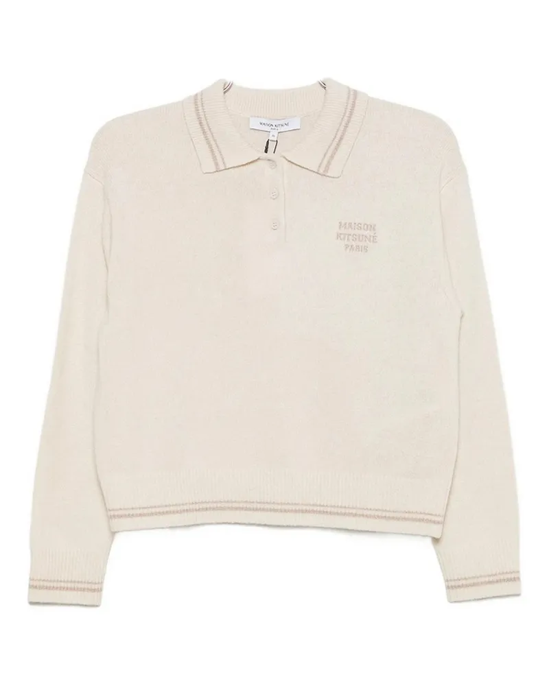 Kitsuné Rundhalspullover - Beige Beige