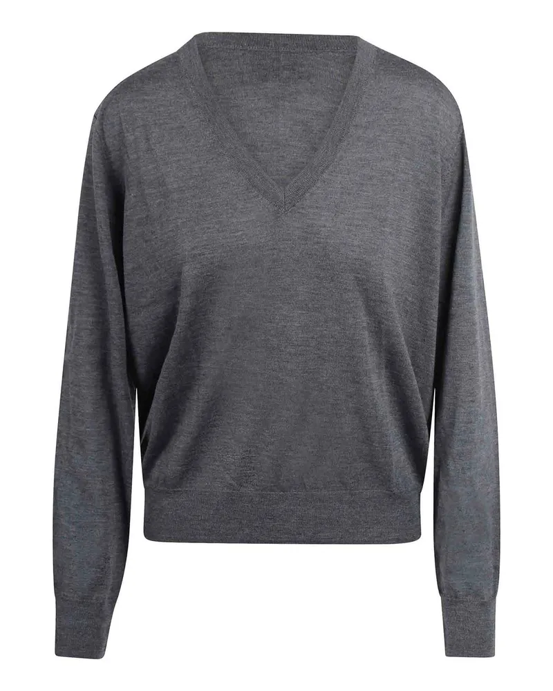 Loulou Studio V-Pullover - Grau Grau