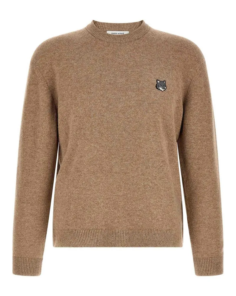 Kitsuné Rundhalspullover - Beige Beige