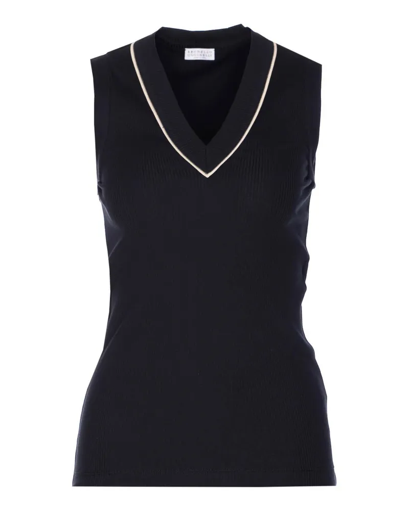 Brunello Cucinelli Top - Schwarz Schwarz