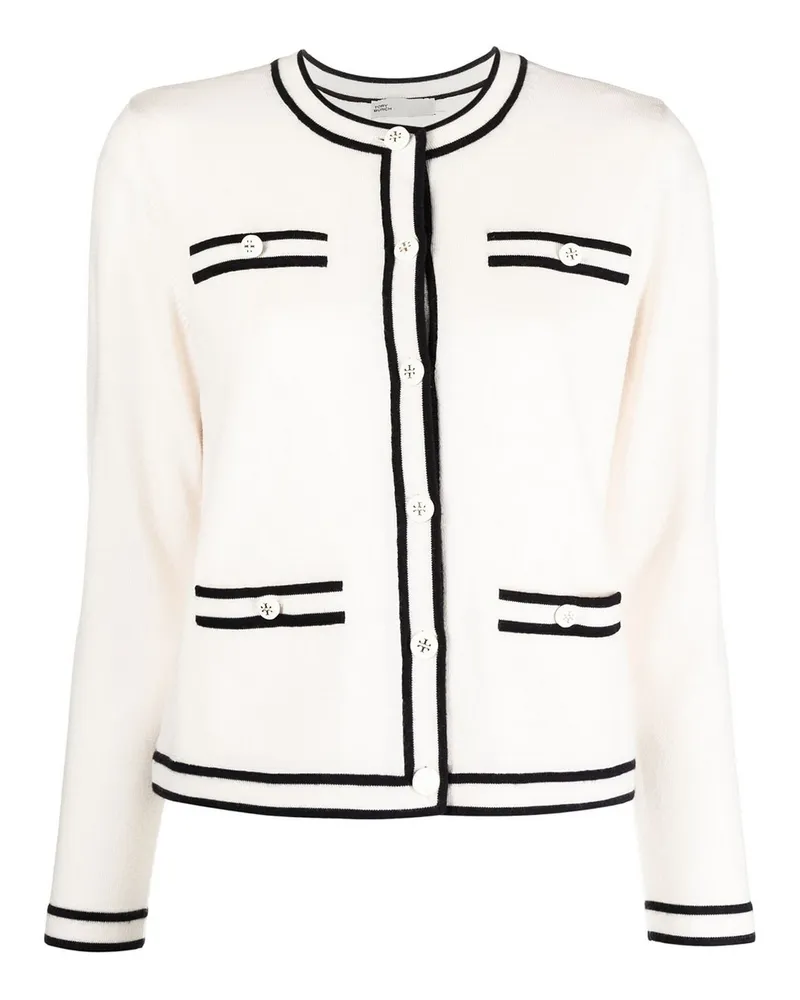 Tory Burch Cardigan - Hellbeige Weiß
