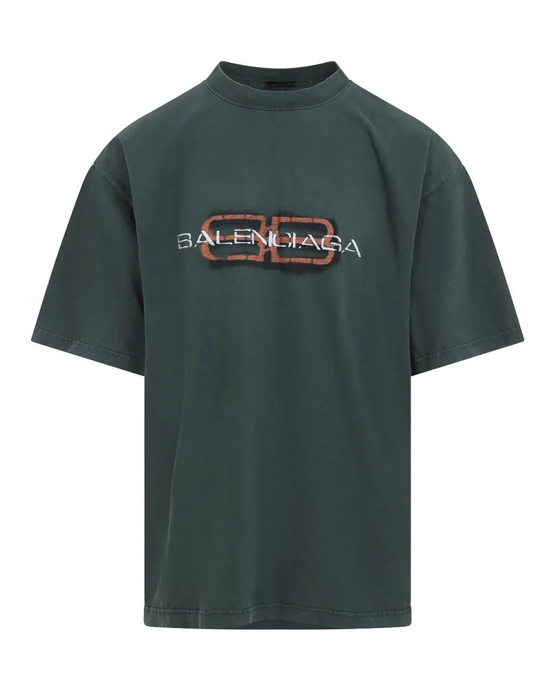 Balenciaga T-Shirt - Dunkelgrün Dunkelgrün