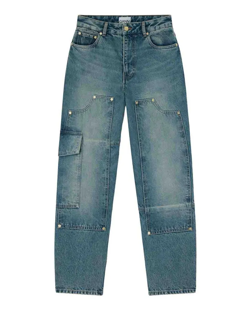 Ganni Straight Leg Jeans - Blau Blau