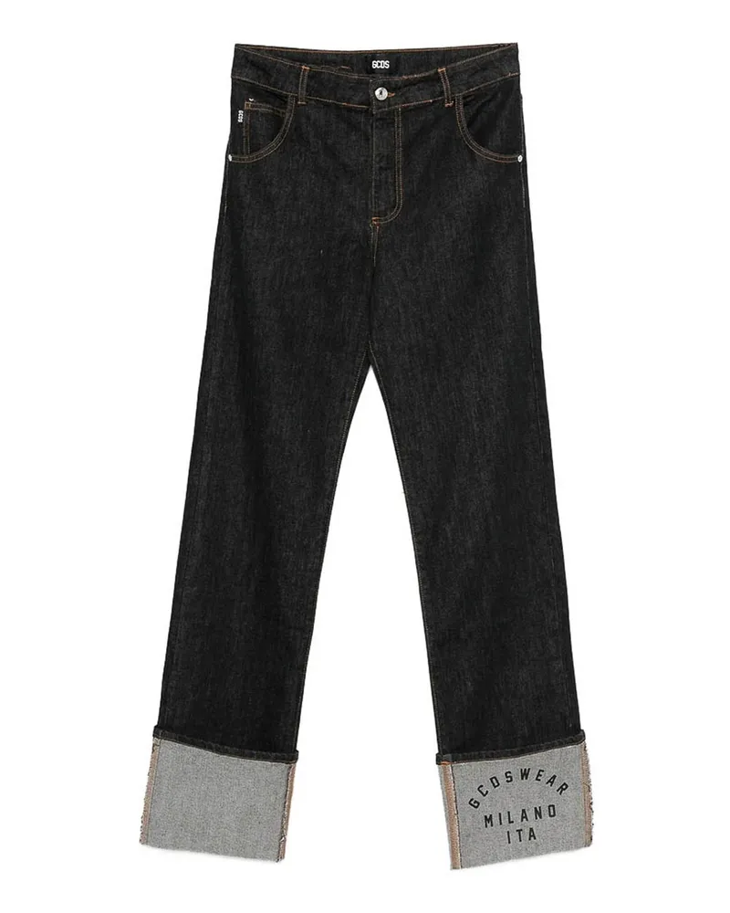 GCDS Straight Leg Jeans - Schwarz Schwarz