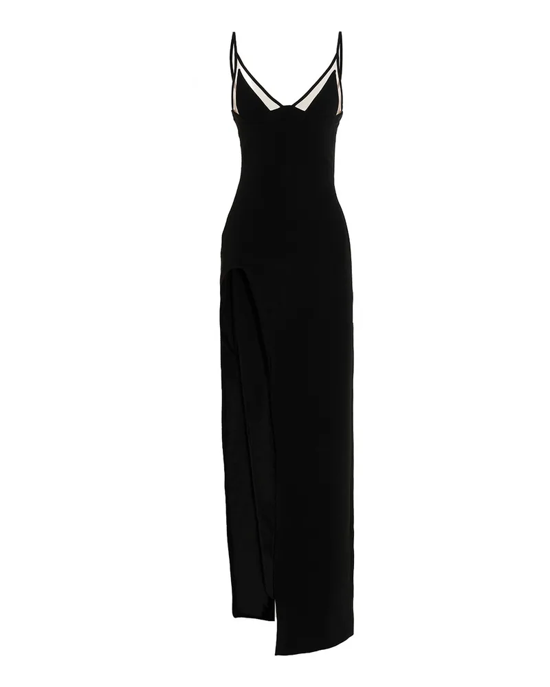 David Koma Maxikleid - Schwarz Schwarz
