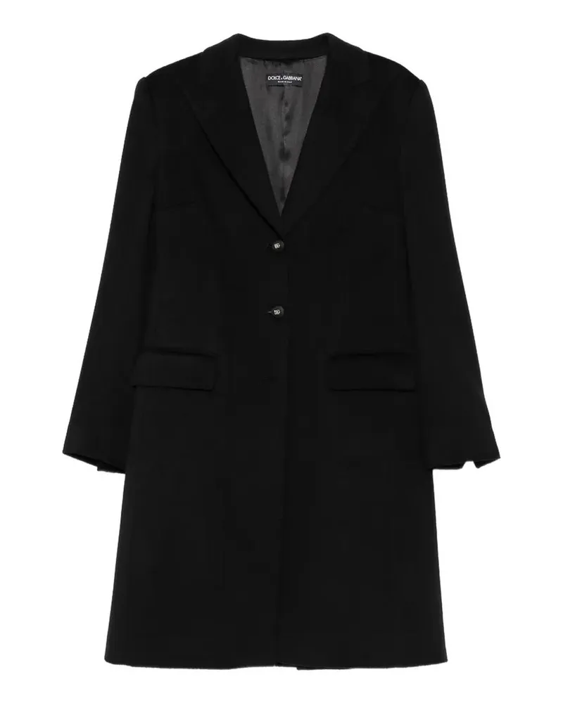 Dolce & Gabbana Langer Mantel - Schwarz Schwarz