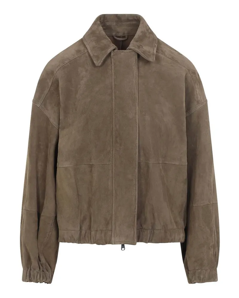 Brunello Cucinelli Lederjacke - Braun Braun