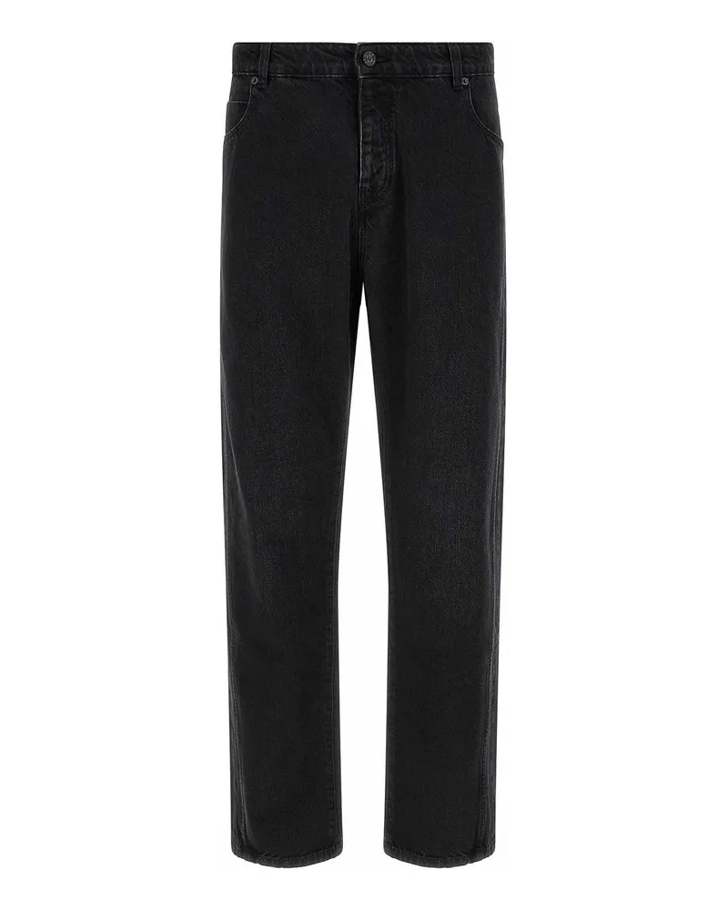 Balmain Straight Leg Jeans - Schwarz Schwarz