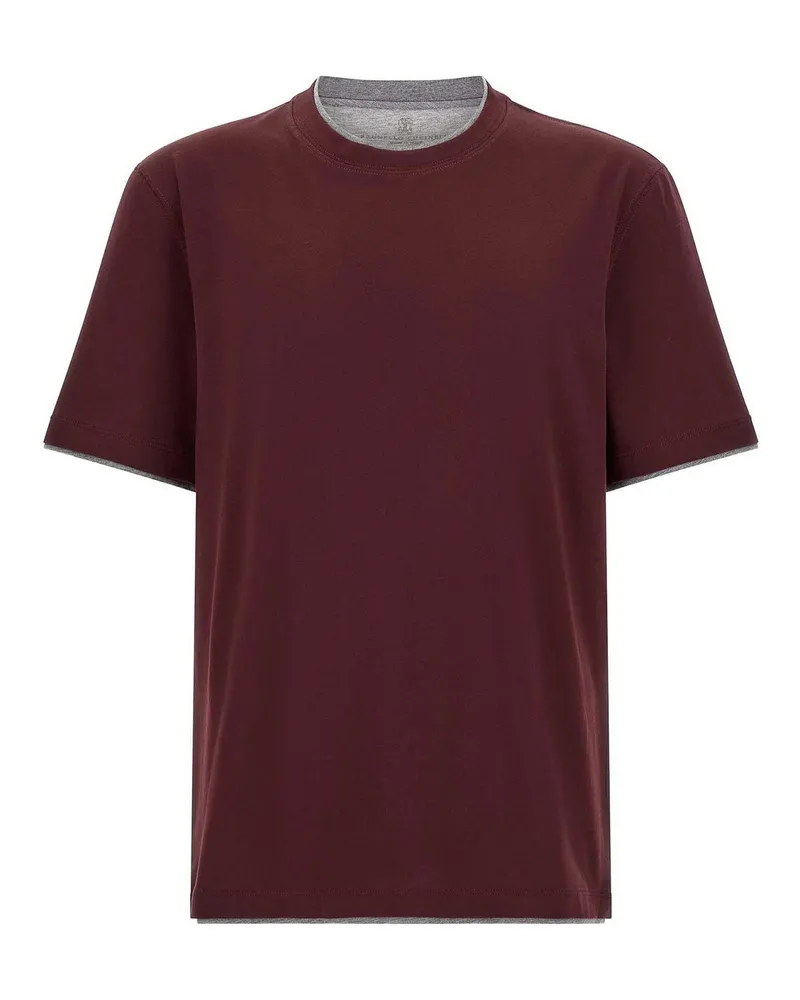 Brunello Cucinelli T-Shirt - Dunkelrot Dunkelrot