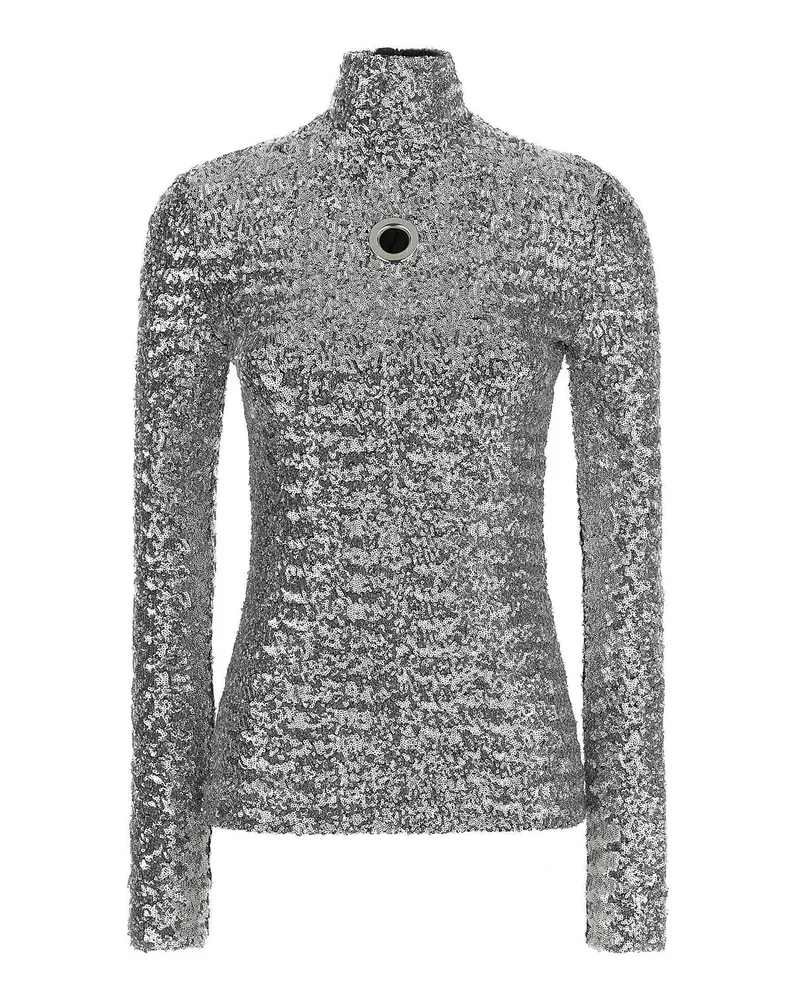 Paco Rabanne Rundhalspullover - Silber Silber