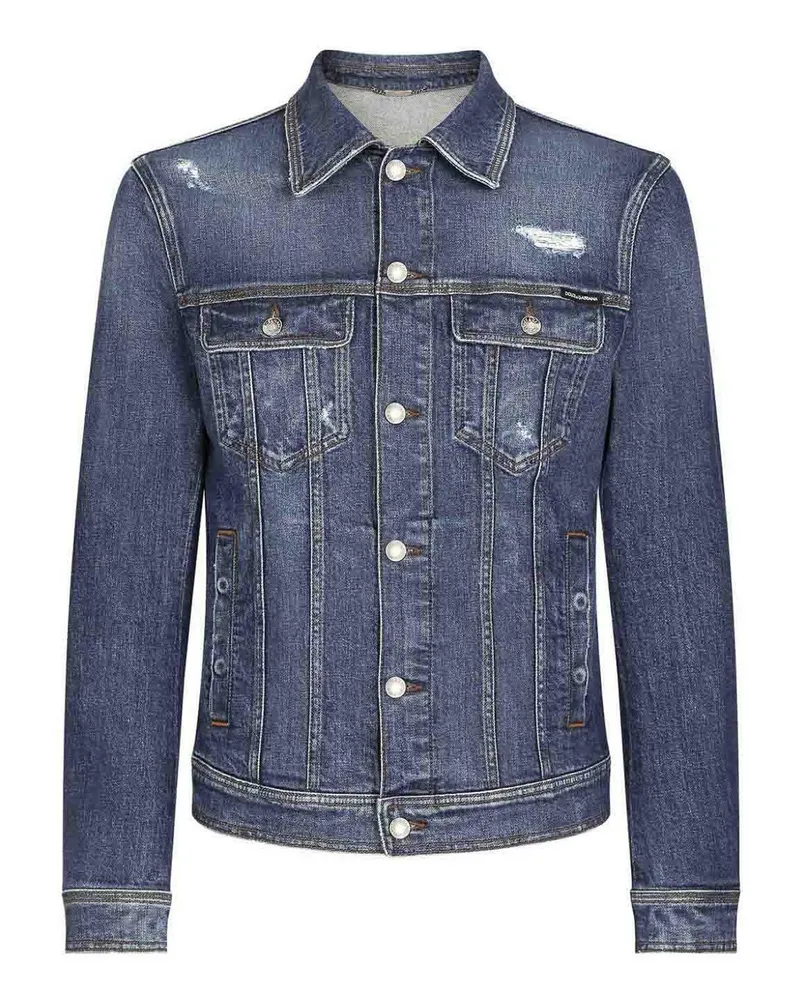 Dolce & Gabbana Jeansjacke - Dunkles Jeansblau Dunkles
