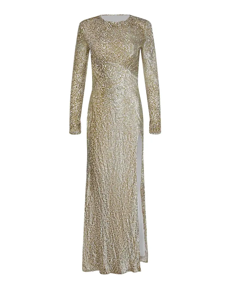 Self-Portrait Knielanges Kleid - Gold Gold