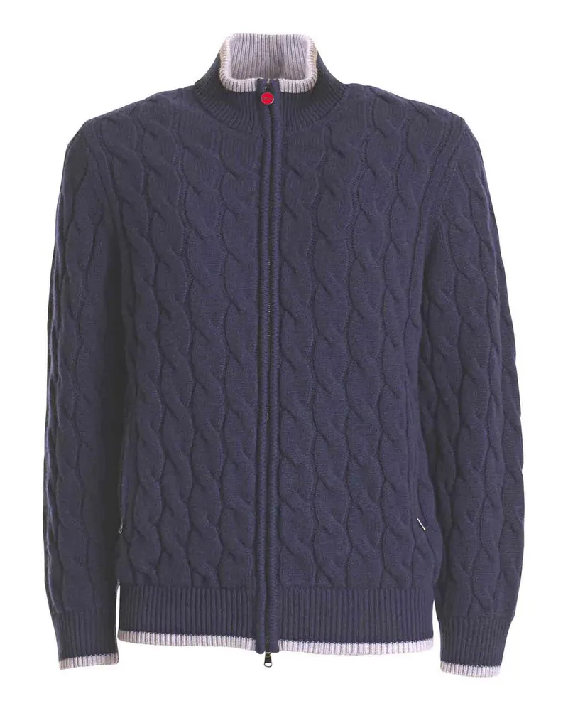Kiton Rundhalspullover - Blau Blau