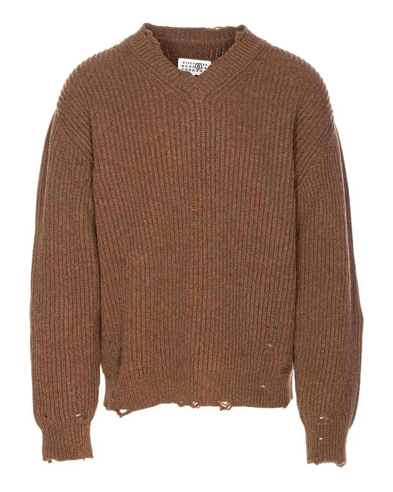 Maison Margiela Rundhalspullover - Braun Braun