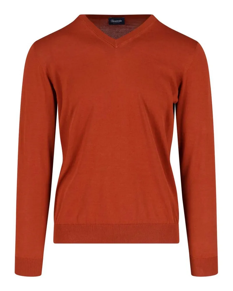 Drumohr  V-Pullover - Orange Orange