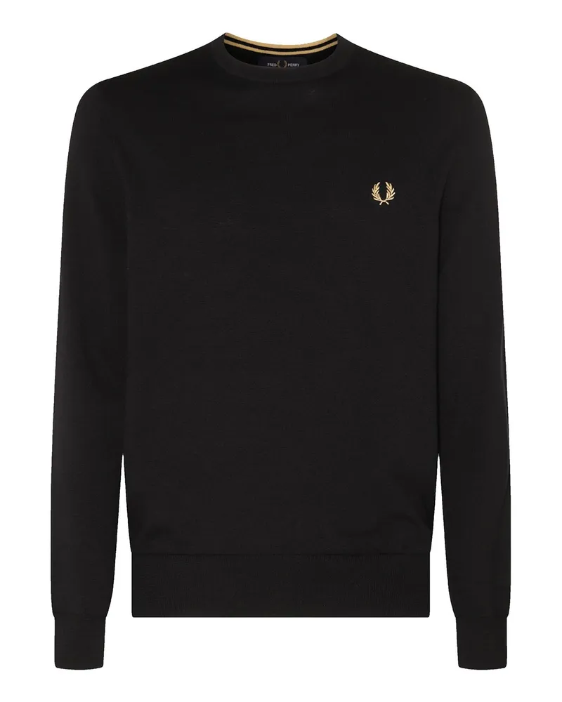 Fred Perry Rundhalspullover - Schwarz Schwarz