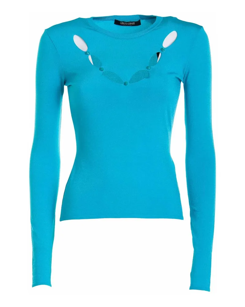 Roberto Cavalli Rundhalspullover - Hellblau Hellblau