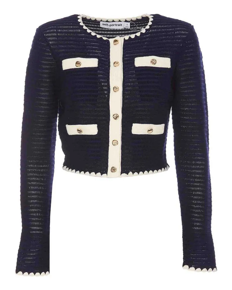 Self-Portrait Cardigan - Blau Blau