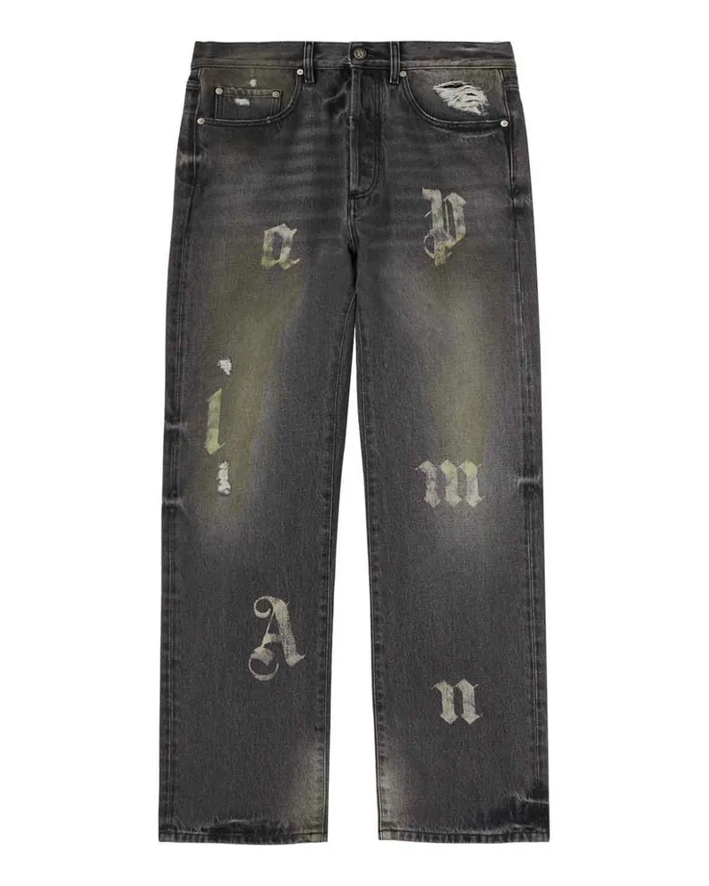 Palm Angels Straight Leg Jeans - Schwarz Schwarz