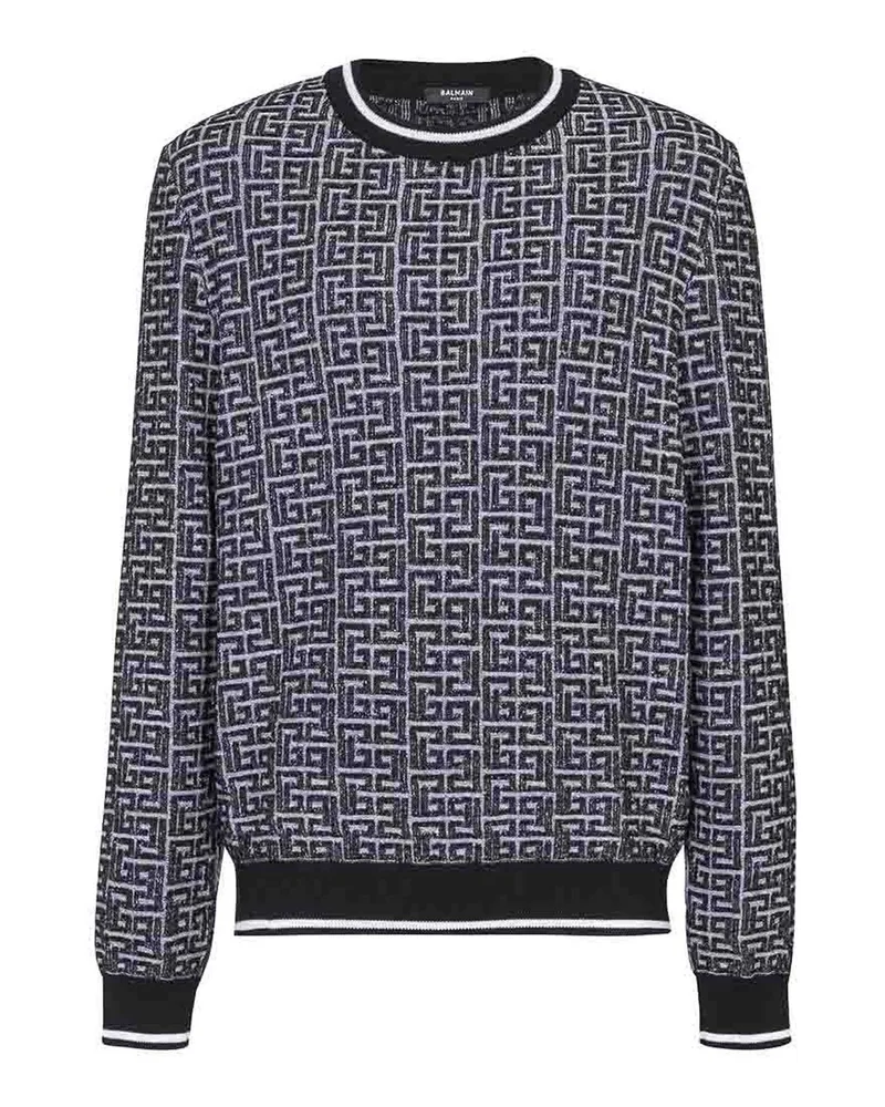 Balmain Rundhalspullover - Schwarz Schwarz