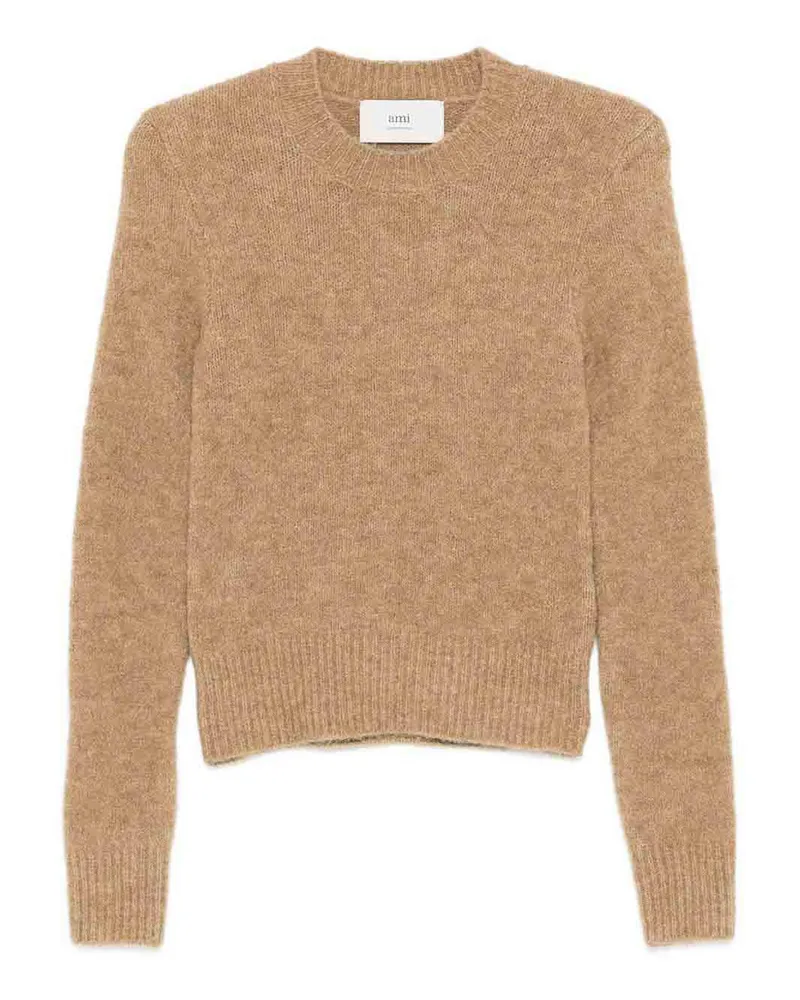 AMI Paris Rundhalspullover - Braun Braun
